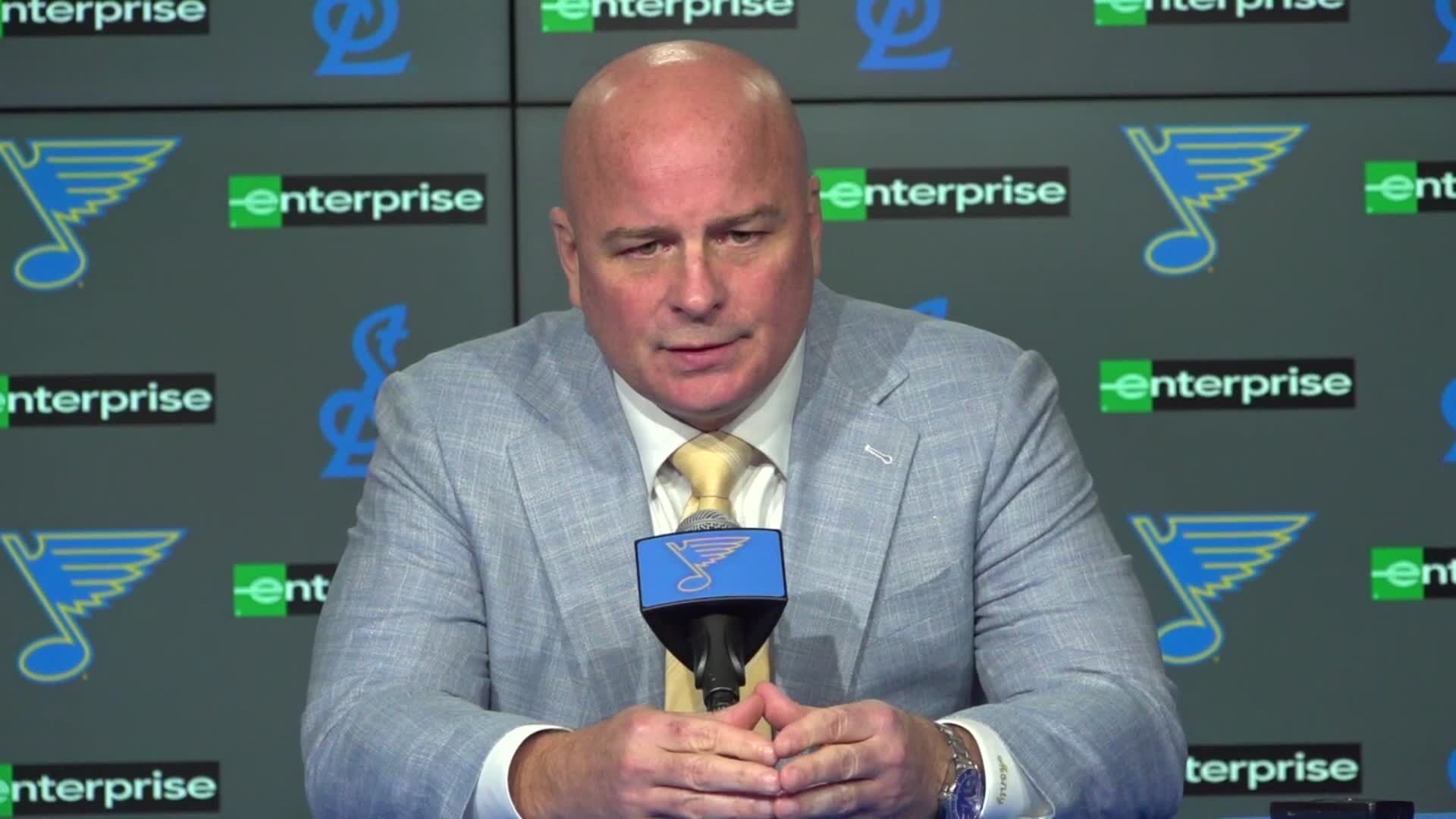 Here's what Blues coach Jim Montgomery and players said after Thursday's loss in opener